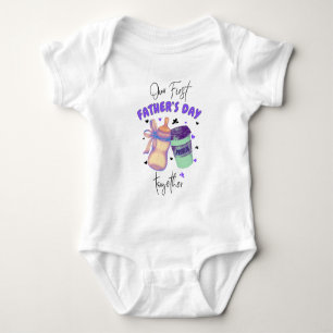 First Father's Day Together Matching outfit/Purple Baby Bodysuit