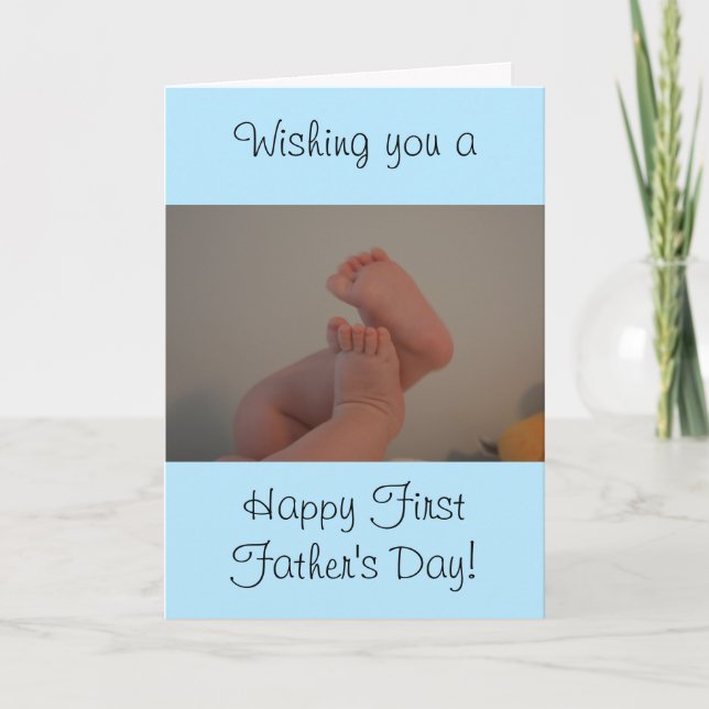 First Father's Day with Message Baby Boy Card (Front)