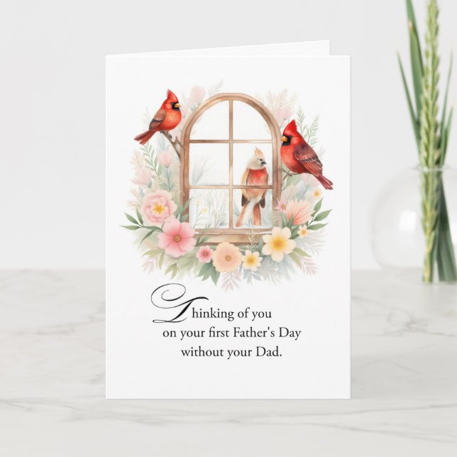 First Father's Day Without Dad Cardinals Remember Card (Front)