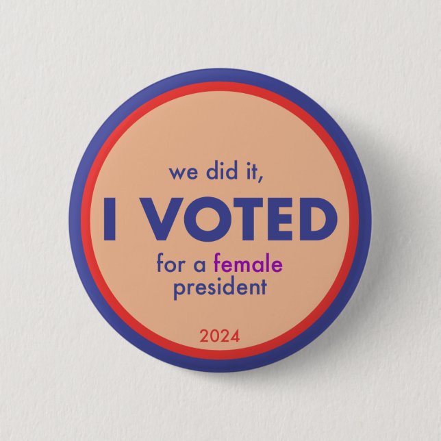 First Female I Voted Button (Front)
