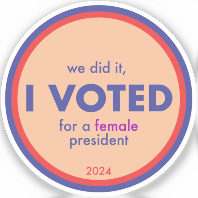 First Female I Voted Single Sticker (Front)