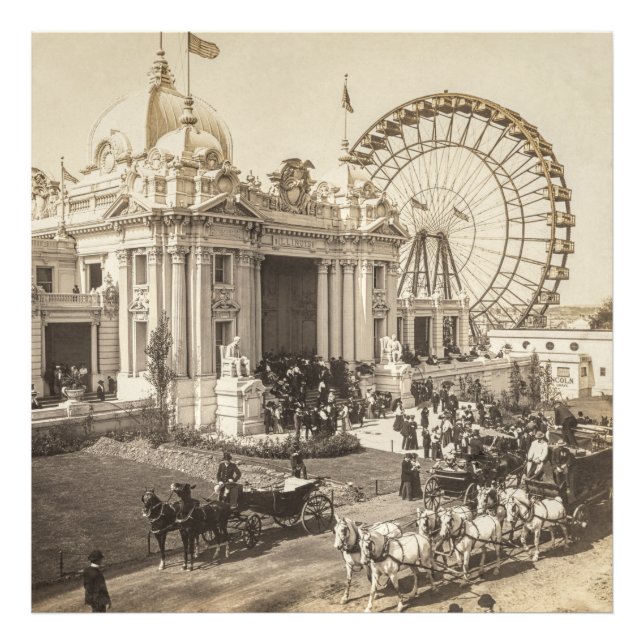 First Ferris Wheel Invented by George Ferris Photo Print (Front)