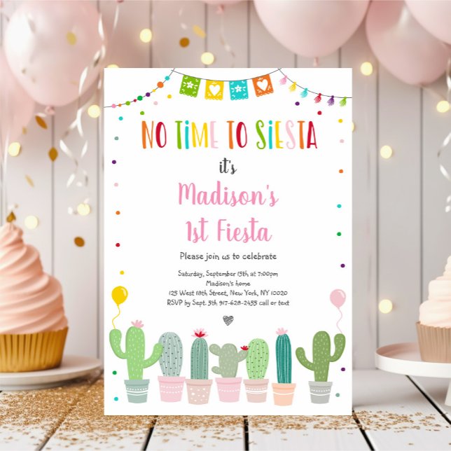 First Fiesta Cactus Succulent Birthday Invitation (Creator Uploaded)