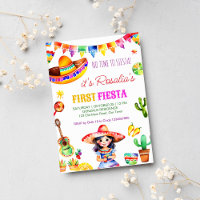 First fiesta colourful cute Spanish girl birthday
