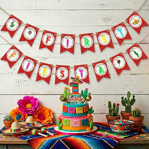 First Fiesta Colourful Mexican 1st Birthday Party Bunting