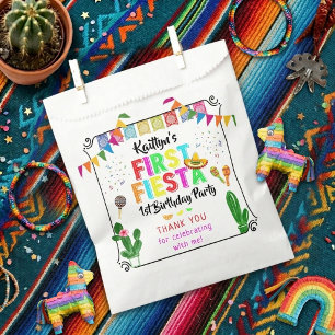First Fiesta Colourful Mexican 1st Birthday Party Favour Bag