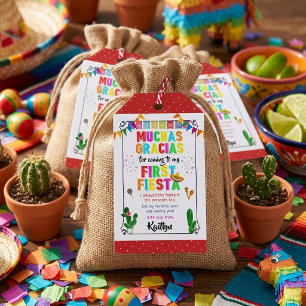 First Fiesta Colourful Mexican 1st Birthday Party Gift Tags