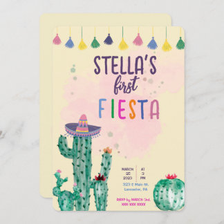 first FIESTA  first birthday invitation