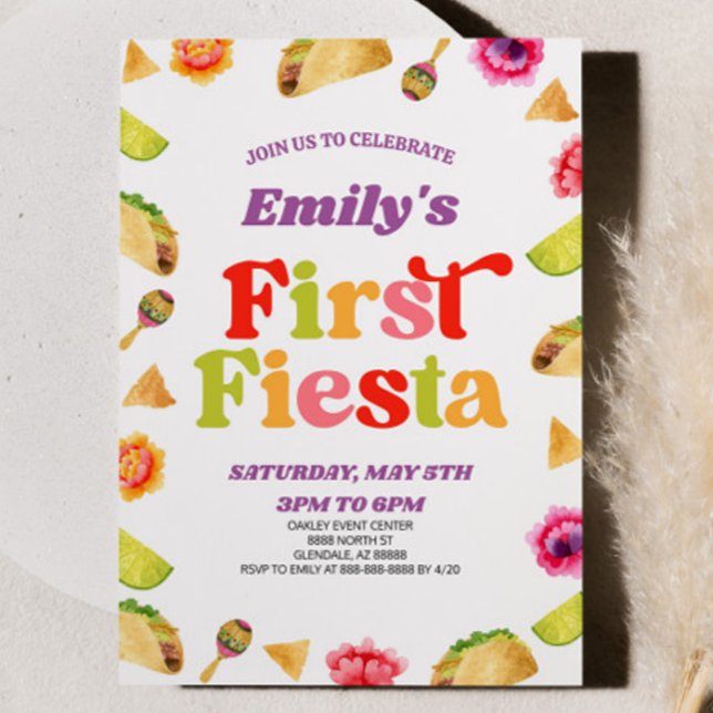 First Fiesta Taco 1st Birthday Party Invitation (Creator Uploaded)
