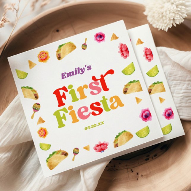 First Fiesta Taco 1st Birthday Party Napkin (Creator Uploaded)