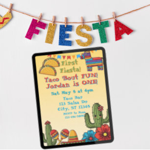 First Fiesta, Taco 'Bout One, 1st Birthday Invitation