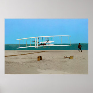 First Flight Wright Brothers Vintage Aeroplane Poster