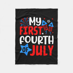 First fourth of july baby outfit independence day fleece blanket