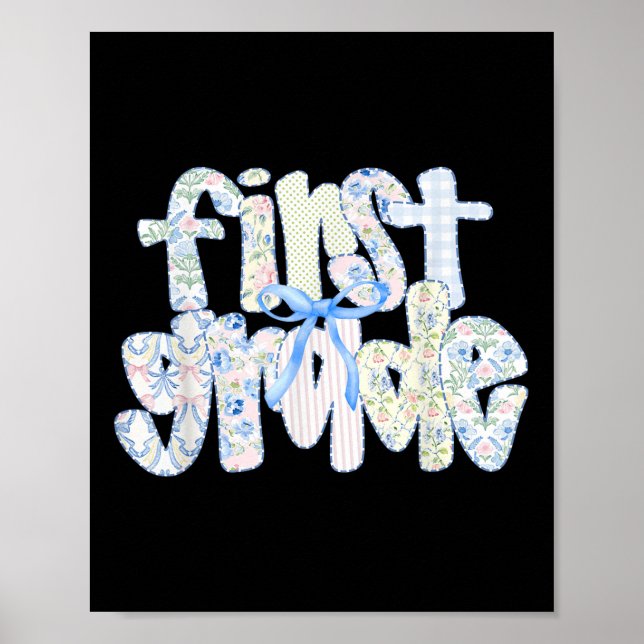 First Grade 1st Grade Coquette Bow Back To School  Poster (Front)