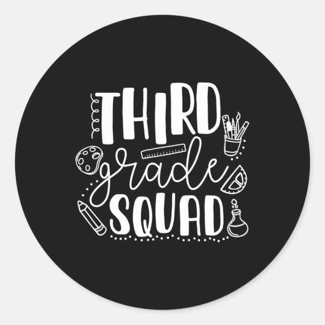 First Grade Adventure Squad - Safari Theme Teacher Classic Round Sticker (Front)