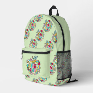 First Grade and Light Green Printed Backpack