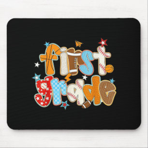 First Grade Back To School Baseball Basketball Pre Mouse Pad