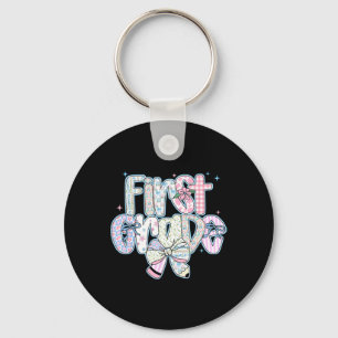 First Grade Back To School Coquette Preppy Pencil  Key Ring