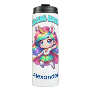 First grade back to school unicorn grade one team thermal tumbler