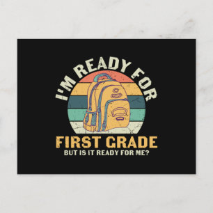 First Grade Backpack First Day of School Kids Gift Postcard