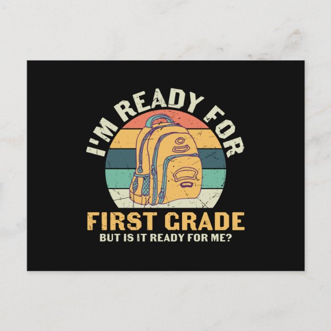 First Grade Backpack First Day of School Kids Gift Postcard (Front)