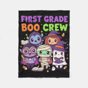 First Grade Boo Crew Cute Halloween Clroom Design Fleece Blanket