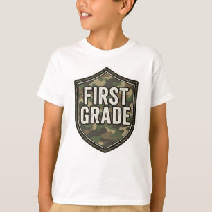 First Grade Camo for Boys   Back to School  T-Shirt