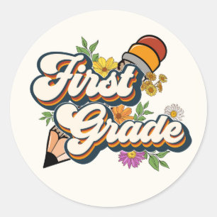 First Grade Classic Round Sticker