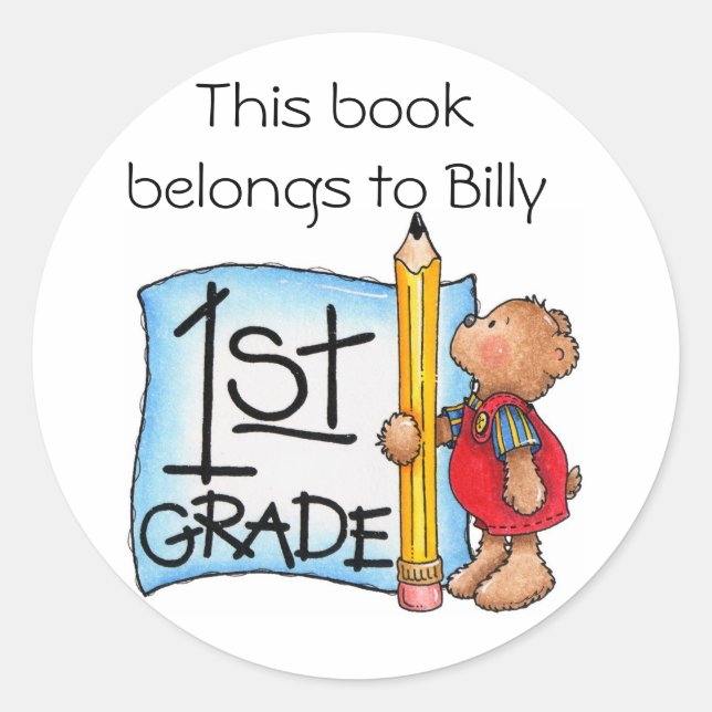 First Grade Classic Round Sticker (Front)