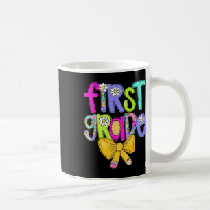 First Grade Coquette Bow Back To School First Day Coffee Mug