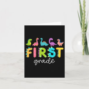 First Grade Dinosaurs Back To School 1st Grade Tea Card