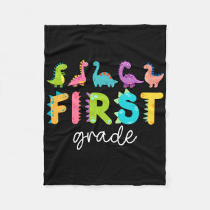 First Grade Dinosaurs Back To School 1st Grade Tea Fleece Blanket
