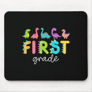 First Grade Dinosaurs Back To School 1st Grade Tea Mouse Pad