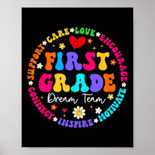 First Grade Dream Team Back To School Teacher Love Poster