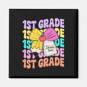 First Grade Dream Team Pencil Bow Back To School 1 Magnet