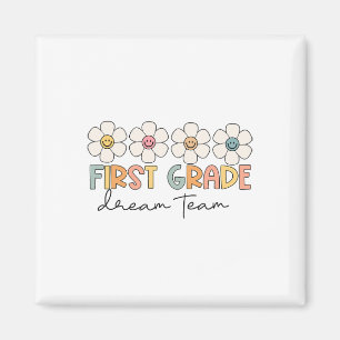 First Grade Dream Team Retro Ck To School Teacher  Magnet