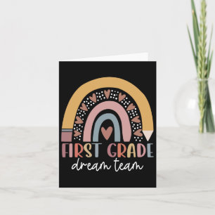 First Grade Dream Team Teacher Kids Byck To School Card