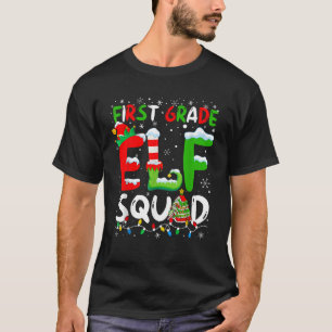 First Grade ELF Squad Funny Christmas ELF Student T-Shirt
