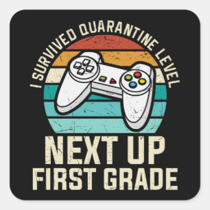 First Grade Gamer Back to School Student Gift Square Sticker