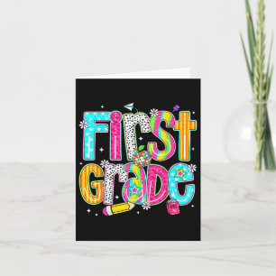 First Grade Happy First Day Of School Funny Back T Card