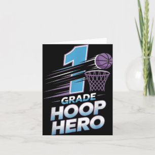 First Grade Hoop Hero -1st Grade Basketball Back T Card