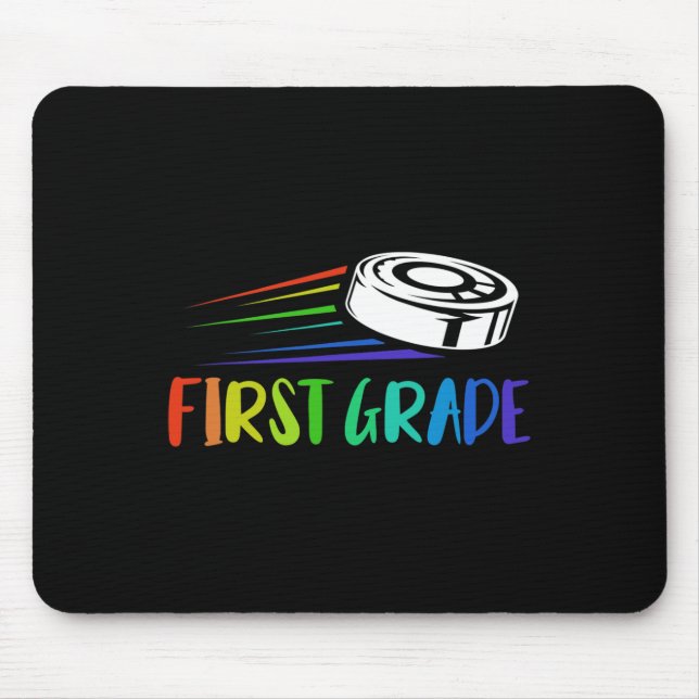 First Grade Ice Hockey First Day Of School  Mouse Pad (Front)