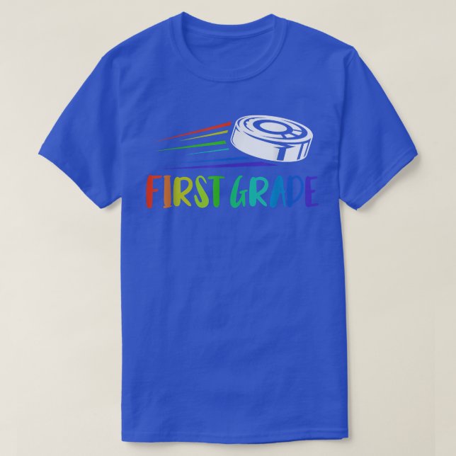 First Grade Ice Hockey First Day Of School  T-Shirt (Design Front)