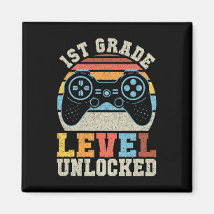 First Grade Level Unlocked Gamer 1st Day Of School Magnet