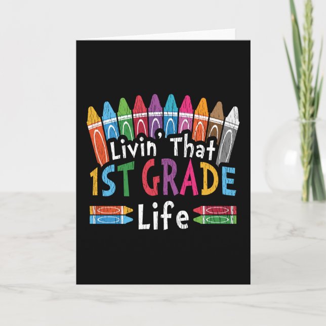 First Grade Life Back To School Teacher Kid Squad Card (Front)