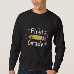 First Grade Pencil Back to School Student Kids Sweatshirt