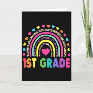 First Grade Rainbow Girls Boys Teacher Team 1st Gr Card