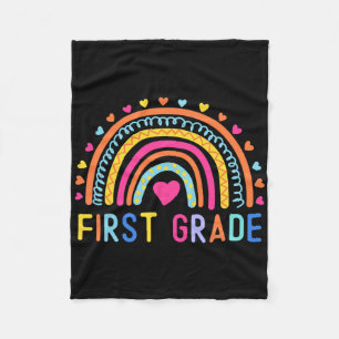 First Grade Rainbow Girls Boys Teacher Team 1st Gr Fleece Blanket