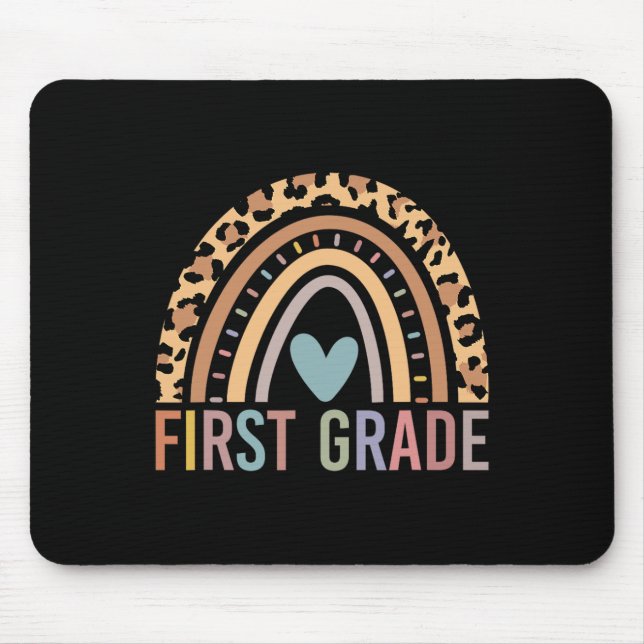 First Grade Rainbow Girls Boys Teacher Team 1st Gr Mouse Pad (Front)