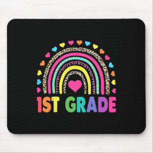 First Grade Rainbow Girls Boys Teacher Team 1st Gr Mouse Pad
